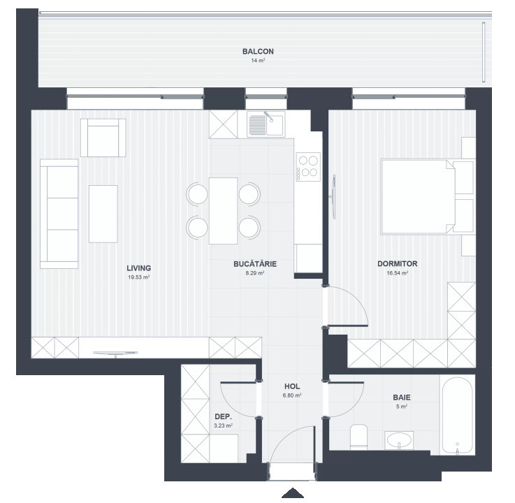 Apartament 2 camere Coresi Avantgarden - Upgraded FINALIZAT