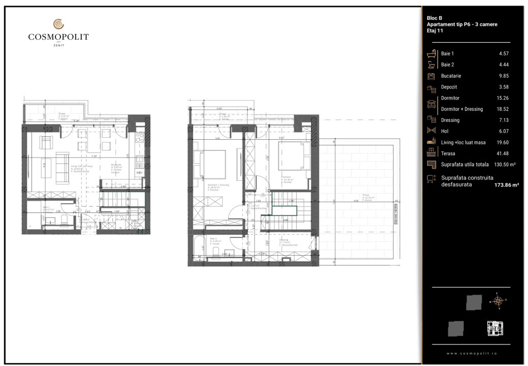 Penthouse 2 niveluri Cosmopolit Zenit